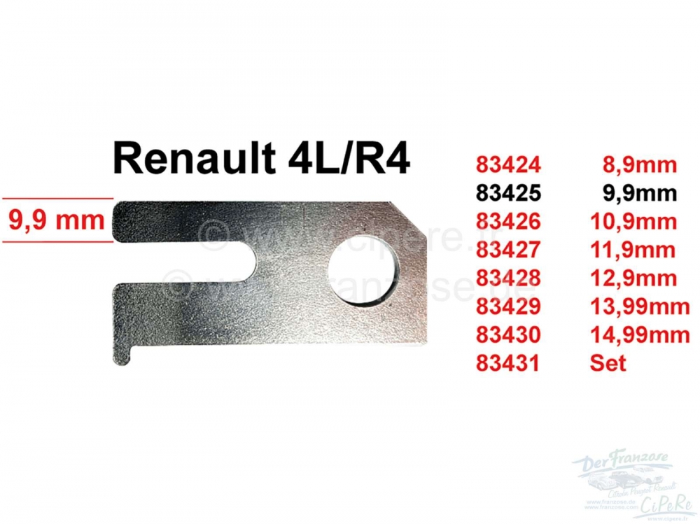 Renault - R4, stelschijf voor stuurinrichting. Afmeting 9,9 mm. Deze stelschijf is voor de juiste ui