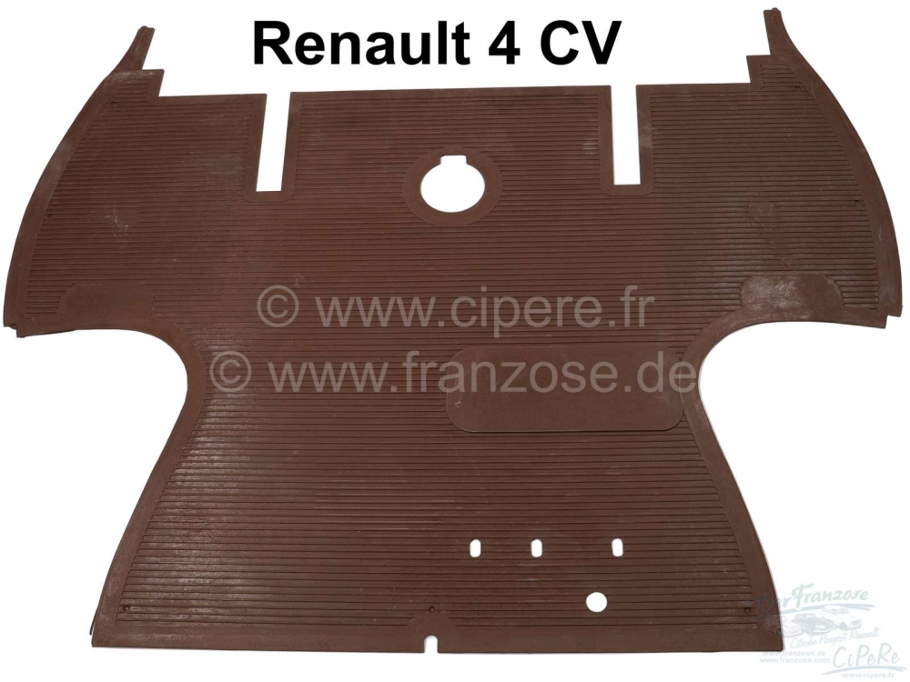 Renault - 4CV, rubberen mat voor, kleur bruin. Geschikt voor Renault 4CV, tot modeljaar 1956.