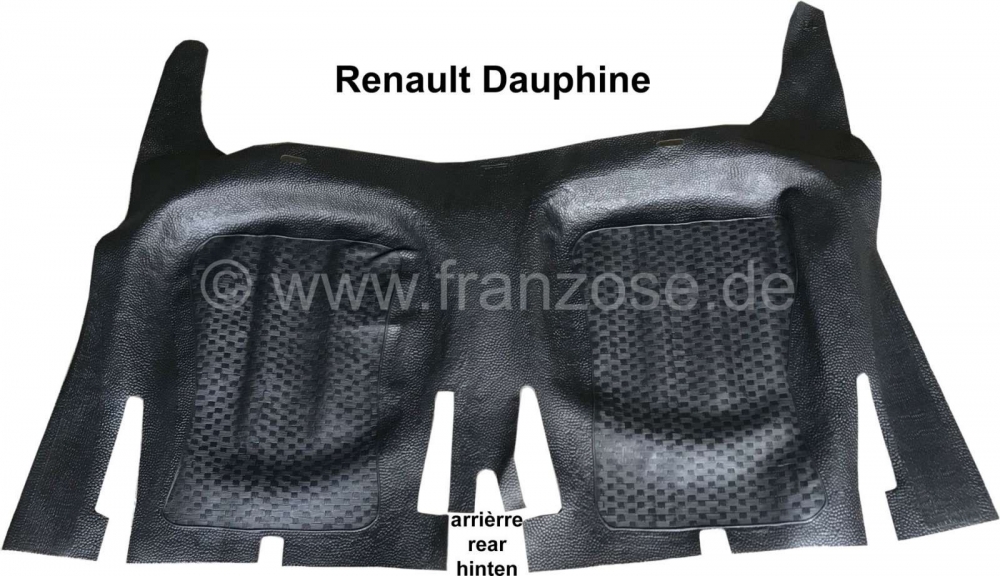 Renault - Dauphine, rubberen mat voetenruimte achter. Geschikt voor Renault Dauphine.