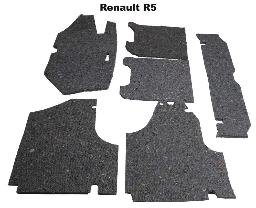 Renault - R5, set geluidsisolatiematten voor de vloer in het interieur. Geschikt voor Renault R5. De
