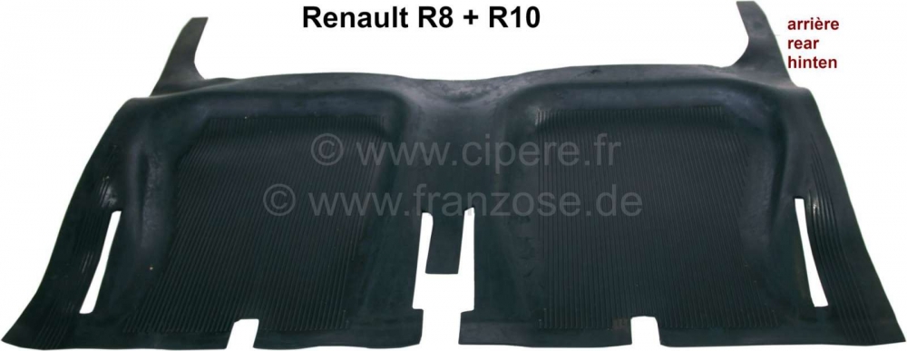 Renault - R8/R10, rubberen mat achter. Geschikt voor Renault R8, R8 Gordini + R10.