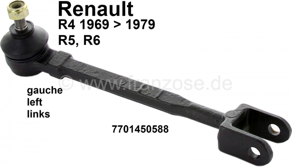 Renault - R4, trekstang compleet links (incl. trekstangeind). Geschikt voor Renault R4, tot bouwjaar