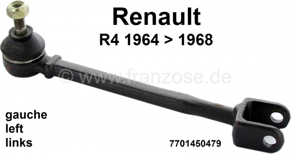 Renault - R4, trekstang compleet links (incl. trekstangeind). Geschikt voor Renault R4, van modeljaa