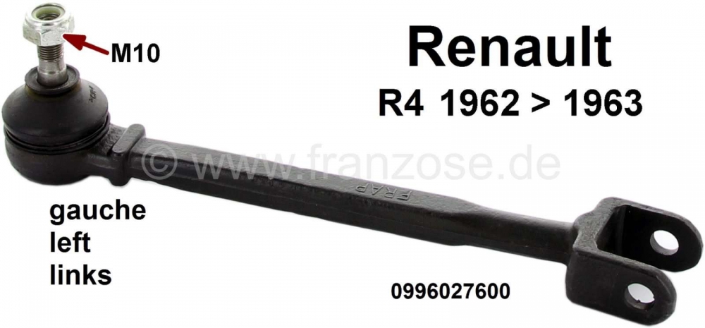 Renault - R4, trekstang compleet links (incl. trekstangeind). Geschikt voor Renault R4, van modeljaa