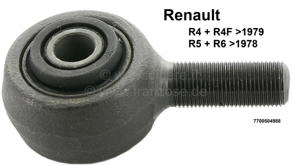 Renault - R4, trekstangeind (oog), past links en rechts. Voor Renault R4 + R4F, tot bouwjaar 1979. R