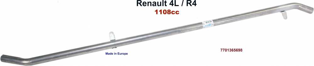 Renault - R4, (1108cc), uitlaatpijp. Uitlaat voor het linker achterwiel. Geschikt voor Renault R4, t