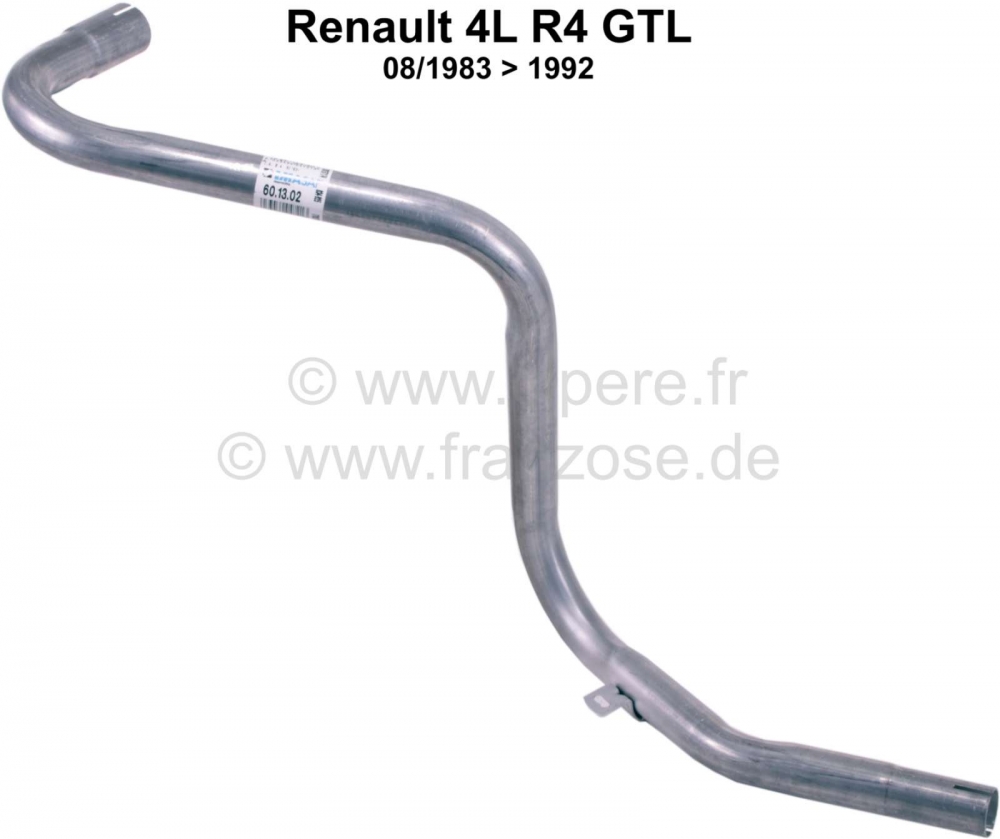 Renault - R4, (1108ccm), voorste tussenpijp uitlaat. Geschikt voor Renault R4 GTL, vanaf bouwjaar 08
