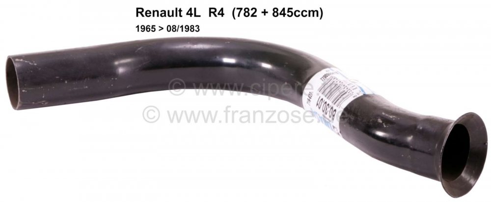 Renault - R4, (782 + 845cc). Uitlaatspruitstukpijp (eerste pijp). Geschikt voor Renault R4, vanaf bo