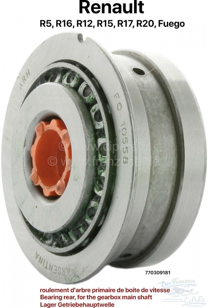 Alle - Achterste lager voor de hoofdas van de versnellingsbak. Geschikt voor Renault R16, R12, R1