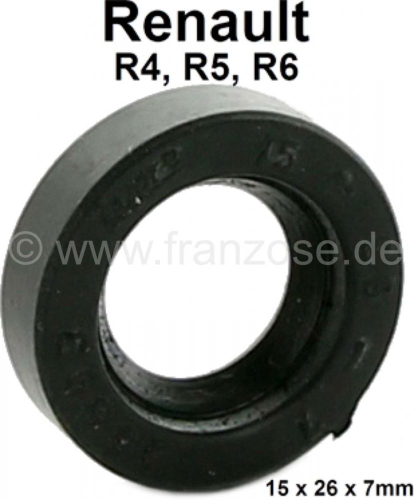 Renault - Oliekeerring primaire as. Afmeting: 15 x 26 x 7mm. Geschikt voor Renault R4, R5, R6. Gemaa