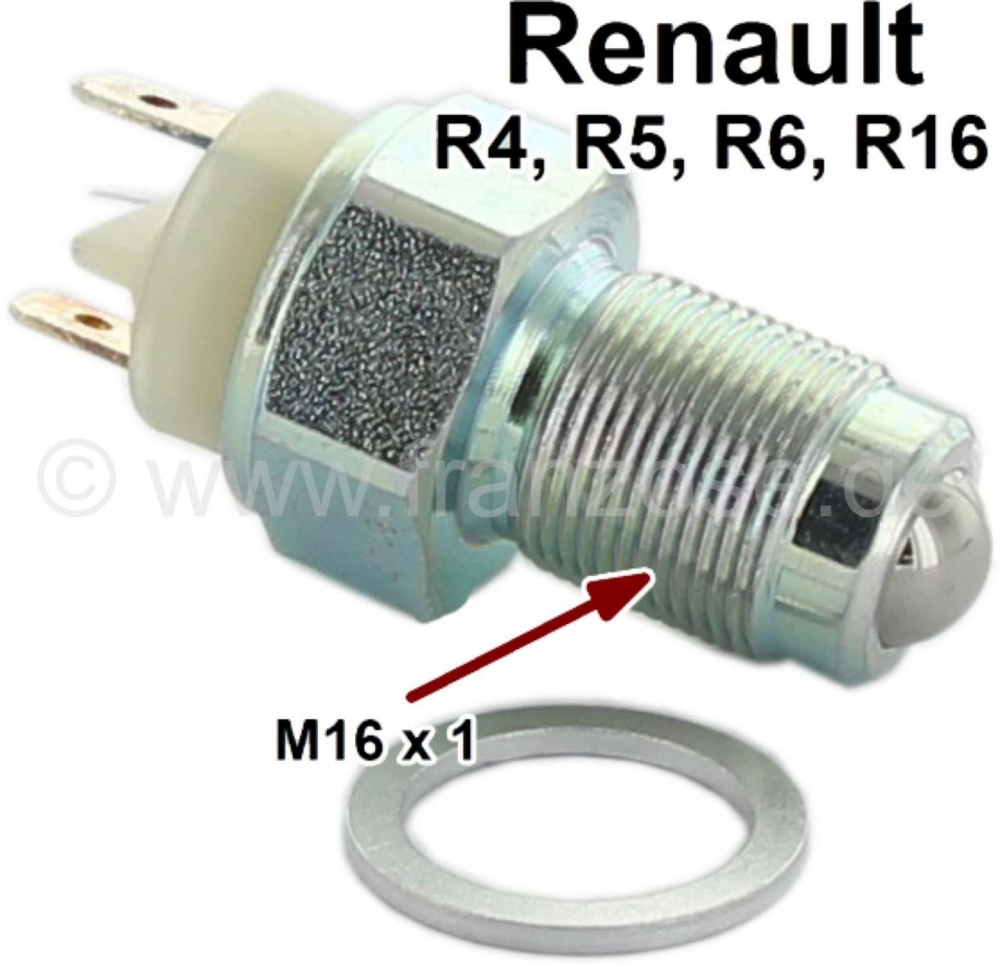 Renault - Schakelaar voor het achteruitrijlicht. Geschikt voor Renault R4, R5, R6, R16. Schroefdraad