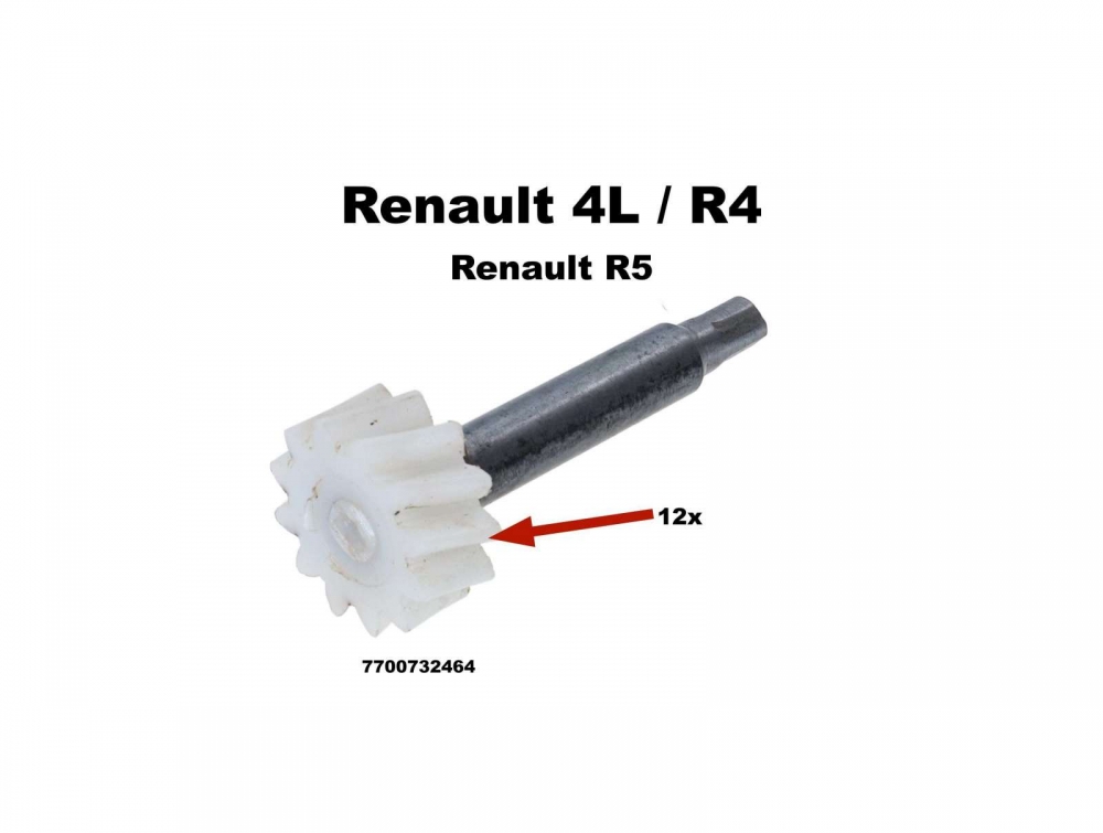 Renault - Snelheidsmeter kabel rondsel 12 tanden (gemonteerd in de versnellingsbak). Geschikt voor R