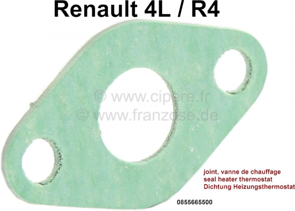 Renault - R4, afdichting onder verwarmingsthermostaat (schroefaansluiting op de verwarmingsradiator)