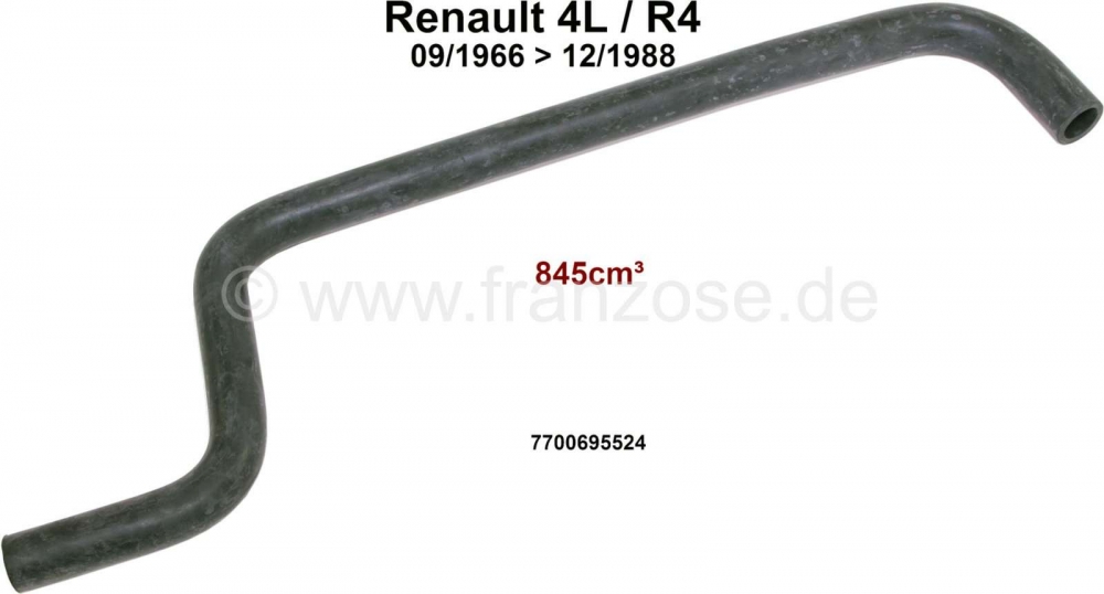 Renault - R4, radiatorslang voor de verwarmingsradiateur (retour). Geschikt voor Renault R4, van bou