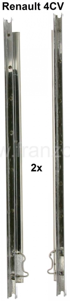 Renault - 4CV, verticale sierlijst van roestvrij staal, met beugel voor vergrendeling van de driehoe