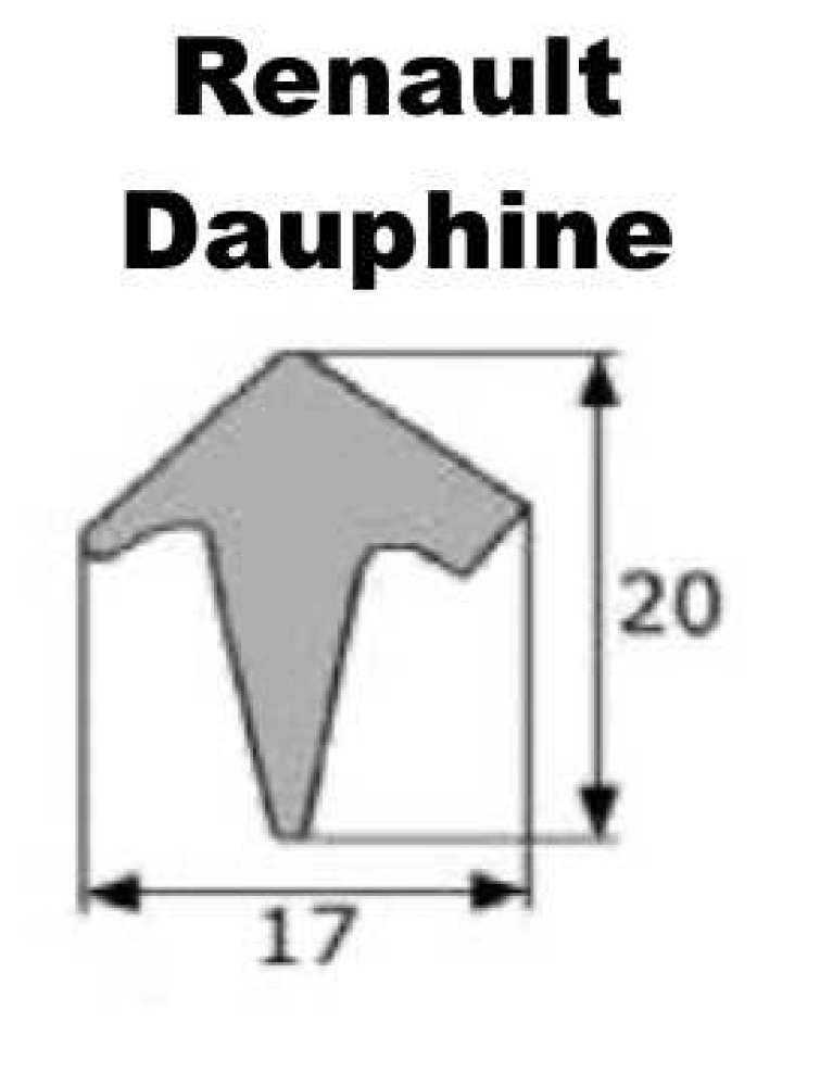 Peugeot - Dauphine, afdichtingsprofiel deur, per meter. Geschikt voor Renault Dauphine + Juvaquatre.