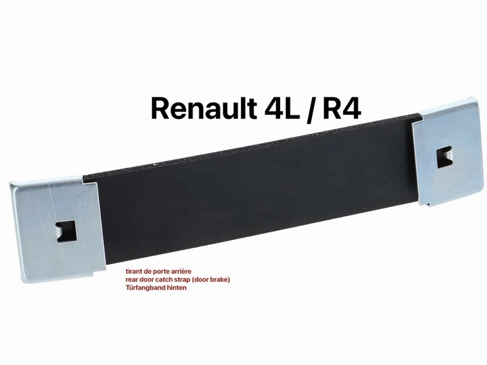 Renault - R4,Bevestigingsband achterportier (met metalen eindstukken). Geschikt voor Renault R4. Of.