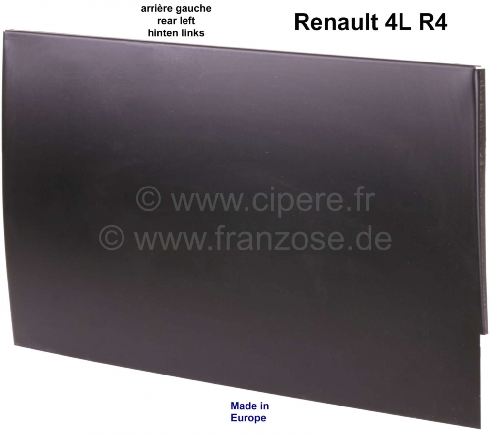 Renault - R4, buitendeurpaneel, groot (reparatiepaneel). Achter links. Geschikt voor Renault R4. Gem
