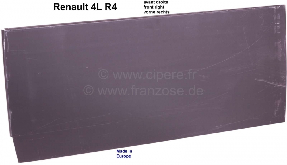 Renault - R4, buitendeurpaneel, groot (reparatiepaneel). Voorkant rechts. Geschikt voor Renault R4. 
