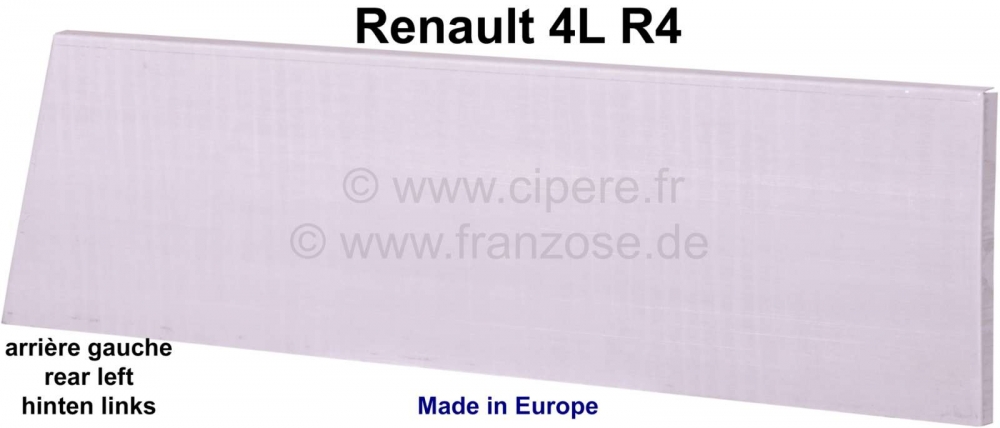 Renault - R4, buitendeurpaneel, klein (reparatiepaneel). Achter links. Geschikt voor Renault R4. Gem