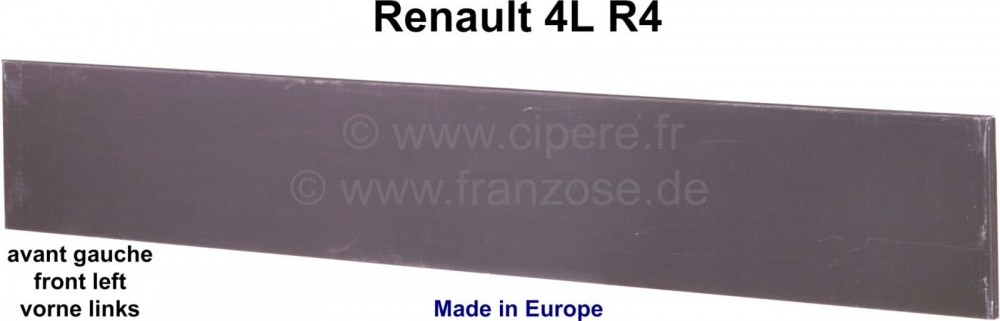 Renault - R4, buitendeurpaneel, klein (reparatiepaneel). Voor links. Geschikt voor Renault R4. Gemaa