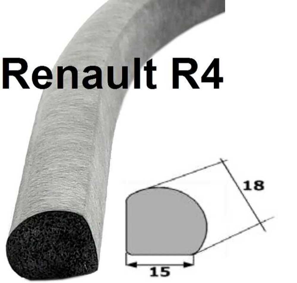 Renault - R4, deurafdichting, per meter. Geschikt voor Renault R4. Het is een schuimrubber profiel (