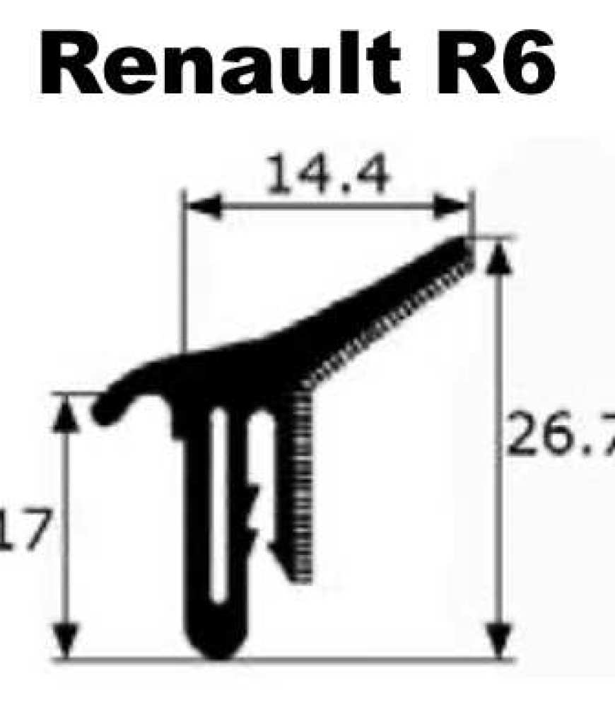 Sonstige-Citroen - R5, afdichting raamkuip. Geschikt voor Renault R6. Lengte: 125cm.