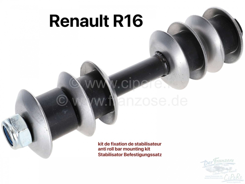 Renault - R16, montagekit stabilisator, per zijde. Geschikt voor Renault R16.