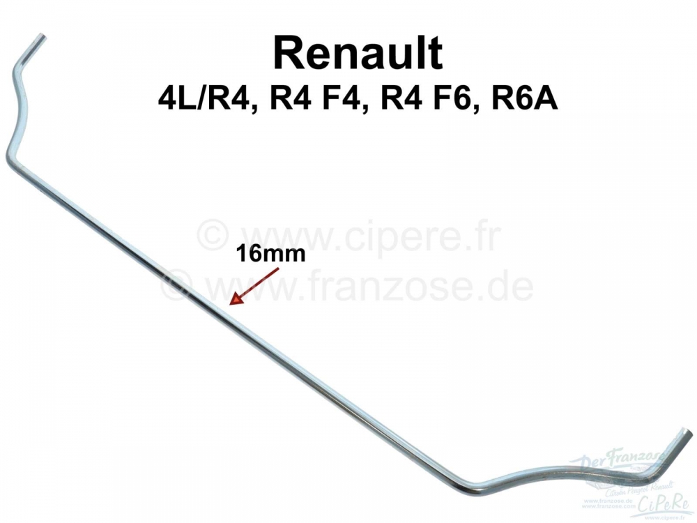 Renault - R4/F4/F6, stabilisator vooras. Diameter: 16 mm. Zonder bevestigingsmateriaal. Geschikt voo