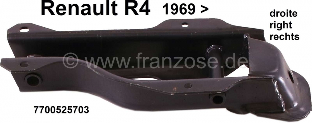 Renault - R4, montageplaat vooras, rechtsvoor. Geschikt voor Renault R4, vanaf modeljaar 1969. Of. n