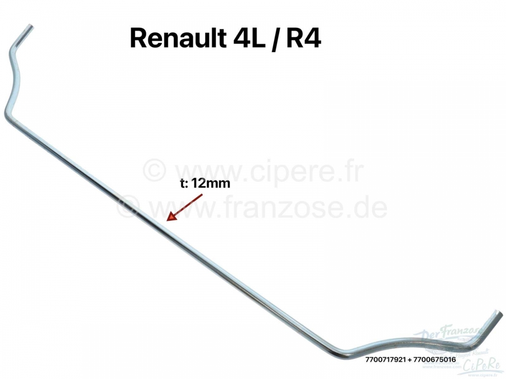 Renault - R4, stabilisator vooras. Diameter: 12 mm. Zonder bevestigingsmateriaal. Geschikt voor Rena