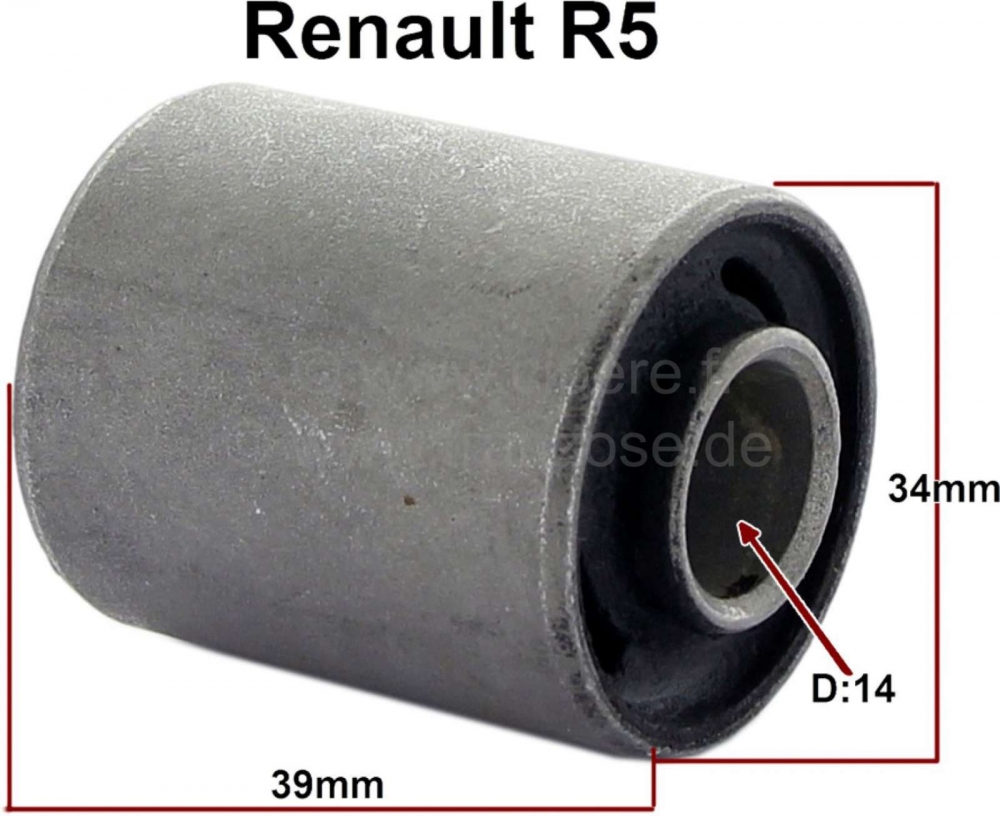 Renault - R5, stille bus ophanging - ophanging. Geschikt voor Renault R5. Afmetingen: 14 x 34 x 45 x