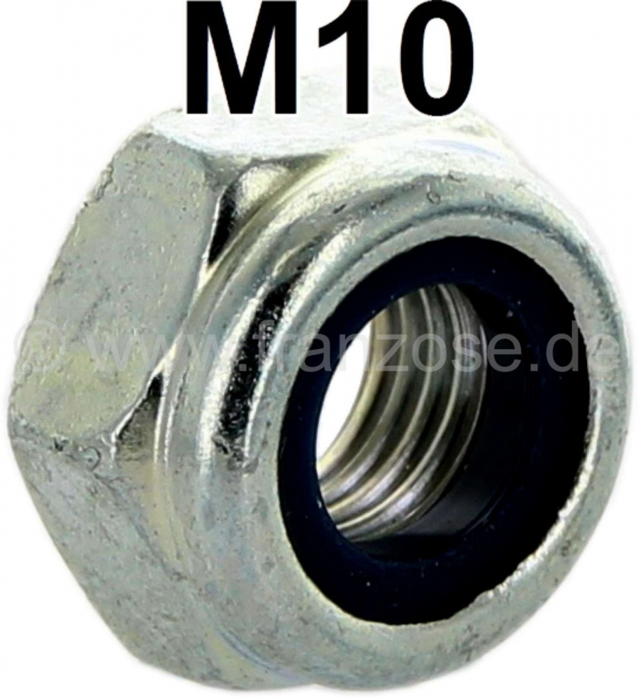 Renault - Zelfborgende moer M10 x 1,25. Geschikt voor de meeste veerverbindingen op de vooras. Renau