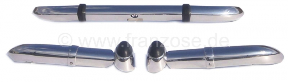 Renault - A110, bumpers voor en achter. Gemaakt van gepolijst roestvrij staal. Geschikt voor Renault