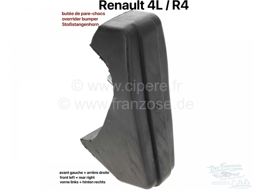 Renault - R4, bumperhoorn voor linksvoor + rechtsachter (per stuk). Geschikt voor Renault R4.