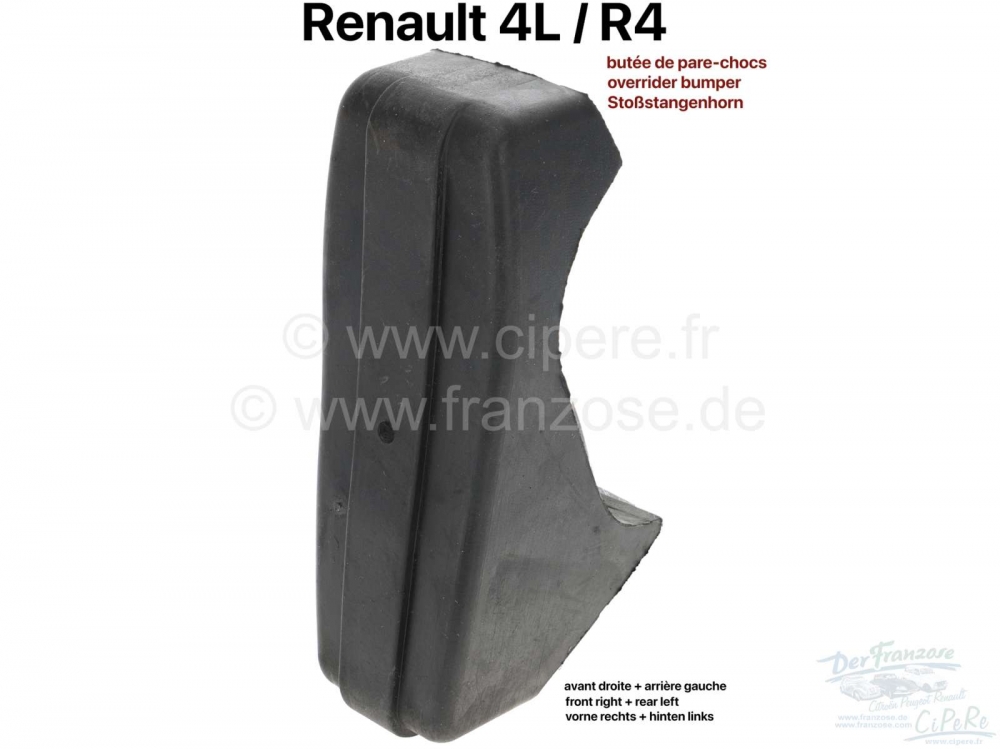 Renault - R4, bumperhoorn voor rechtsvoor + linksachter (per stuk). Geschikt voor Renault R4.
