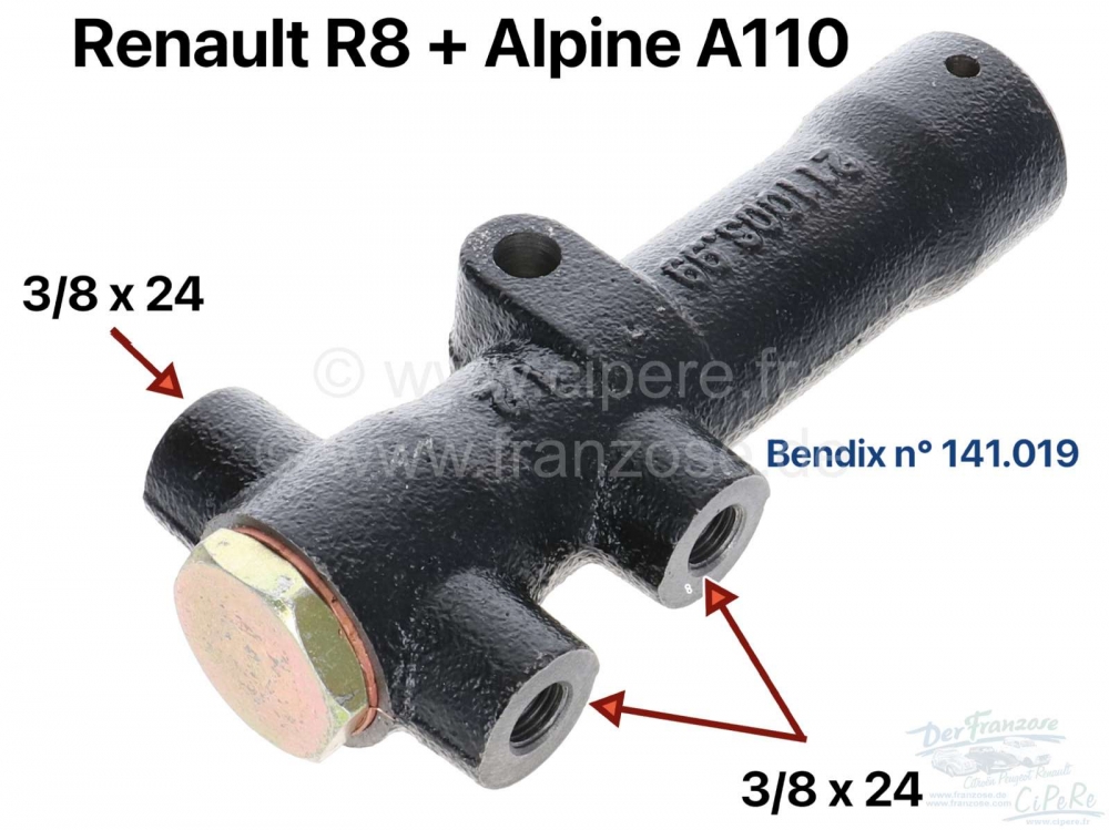 Renault - R8/A110, remkrachtregelaar. Geschikt voor Renault R8 + Alpine A110. Vergelijkingsnummer Be
