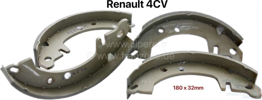 Renault - Remschoenset, voor + achter passend. Geschikt voor Renault 4CV, 2e serie vanaf modeljaar 1