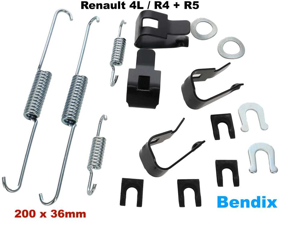 Renault - Remschoenset (voor). Remsysteem: Bendix. Geschikt voor Renault R4, R5. Voor remtrommel dia