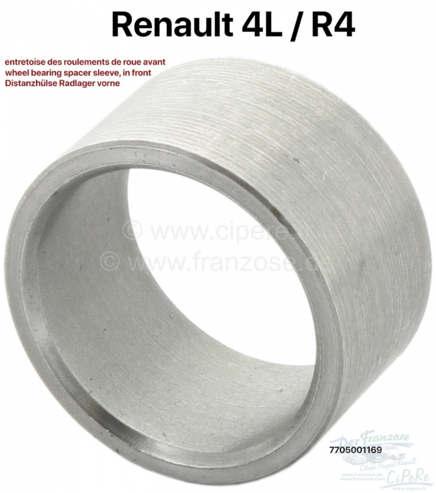 Renault - Afstandshuls voor wiellager. Geschikt voor Renault R4 (schijfrem voor + trommelrem). Of. N