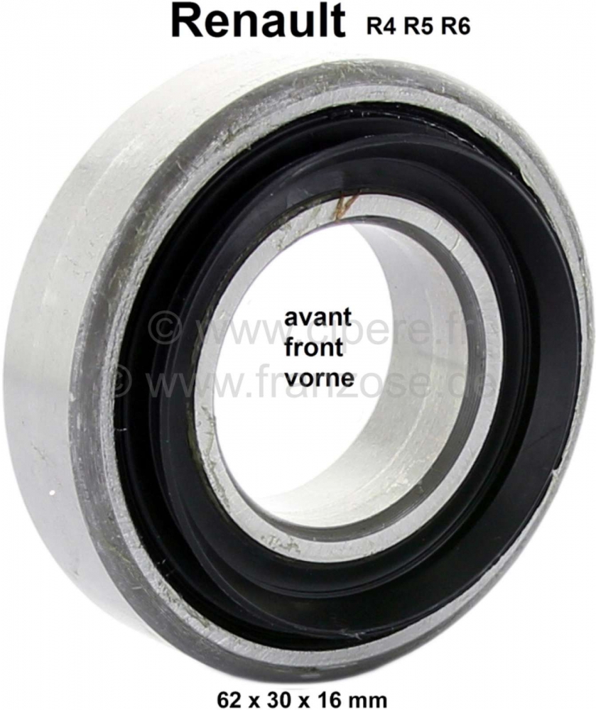 Renault - Voorwiellager. Geschikt voor Renault R4, R5, R6. Afmetingen: 62 x 30 x 16 Gemaakt in Spanj