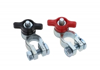 citroen 2cv accessoires voor kabelbomen accupool plus min met vleugelmoer gekleurd rood zwart P85197 - Bild 1