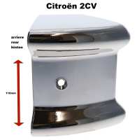 Citroen-2CV - Achterbumperhoek, voor Citroen 2CV6 (kunststof achterhoek). Verchroomde kleur. De bescherm