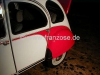 Alle - 2CV, achterspatbord, stenenvanger hoekfolie. (1 paar). Zelfklevend. Reproductie technisch 