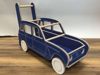 Citroen-2CV - Kinderduwboot R4 (om te leren lopen). Ca. 78 cm lang. Volledig gemaakt van hout. Gemaakt i