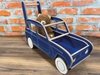 Citroen-2CV - Kinderduwboot R4 (om te leren lopen). Ca. 78 cm lang. Volledig gemaakt van hout. Gemaakt i