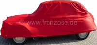 Citroen-2CV - Autohoes in rood voor 2CV. Synthetische vezels, luchtdoorlatend, stofbindend. Speciaal gen