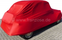 Citroen-2CV - Autohoes in rood voor 2CV. Synthetische vezels, luchtdoorlatend, stofbindend. Speciaal gen