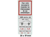citroen 2cv banden velgen luchtdruk sticker serie P17504 - Bild 1