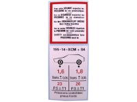 citroen 2cv banden velgen luchtdruksticker 4 talen voor mehari 4x4 P16343 - Bild 1